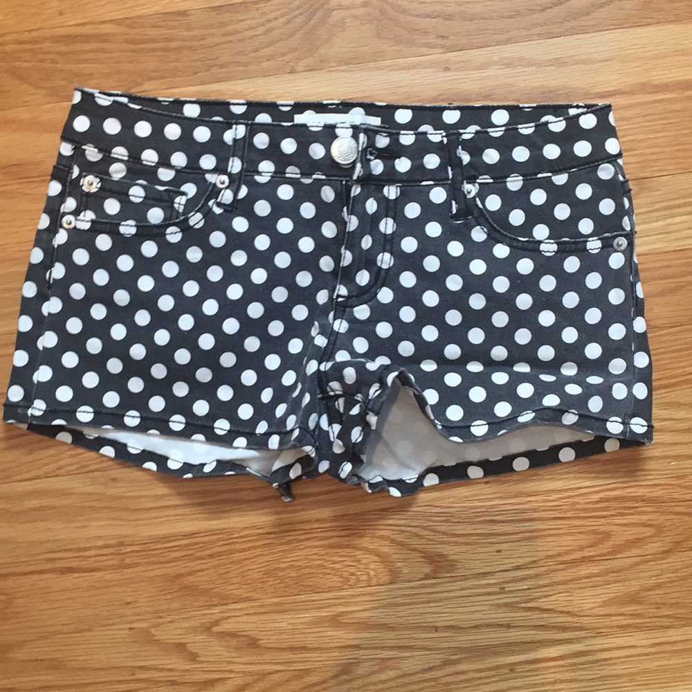 Black and white polka dots jeans  shorts!!